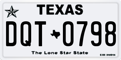 TX license plate DQT0798