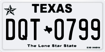 TX license plate DQT0799