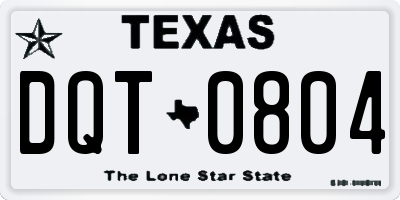 TX license plate DQT0804