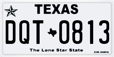 TX license plate DQT0813