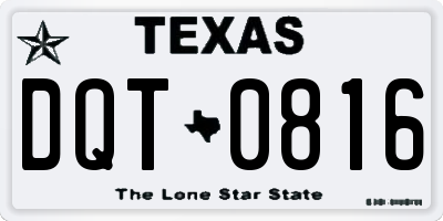 TX license plate DQT0816