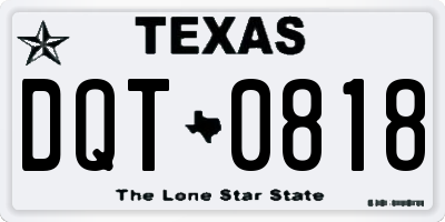 TX license plate DQT0818