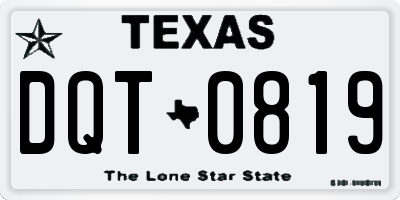 TX license plate DQT0819