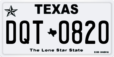 TX license plate DQT0820