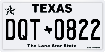 TX license plate DQT0822