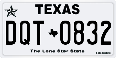TX license plate DQT0832