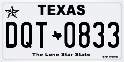 TX license plate DQT0833