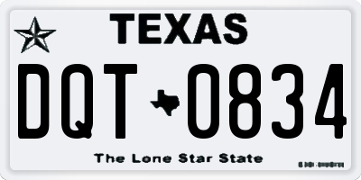 TX license plate DQT0834