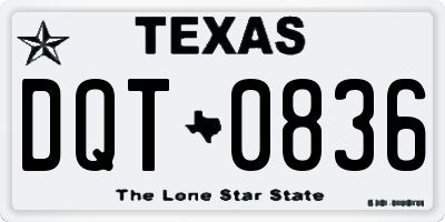 TX license plate DQT0836