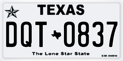 TX license plate DQT0837