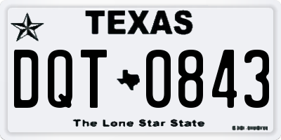 TX license plate DQT0843