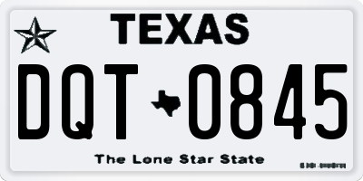 TX license plate DQT0845