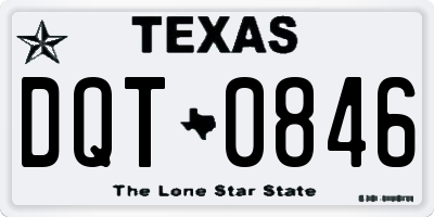TX license plate DQT0846
