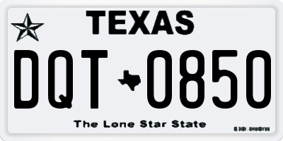 TX license plate DQT0850