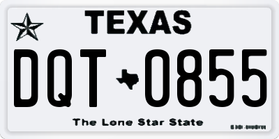 TX license plate DQT0855