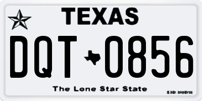 TX license plate DQT0856