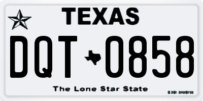 TX license plate DQT0858