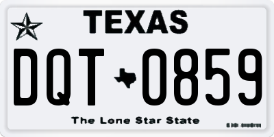 TX license plate DQT0859