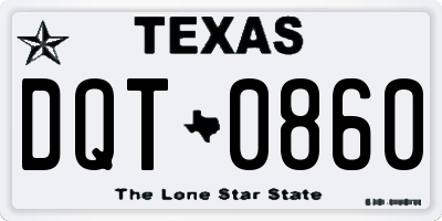 TX license plate DQT0860