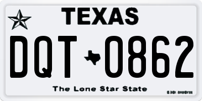 TX license plate DQT0862