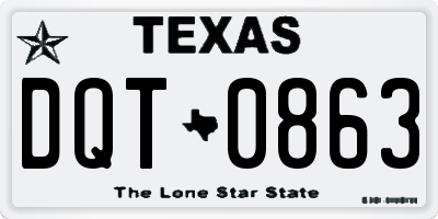 TX license plate DQT0863