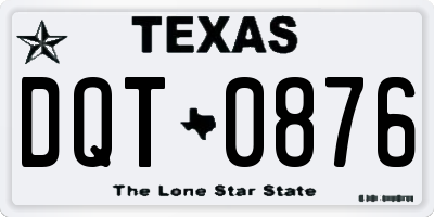 TX license plate DQT0876