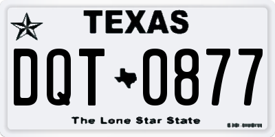 TX license plate DQT0877