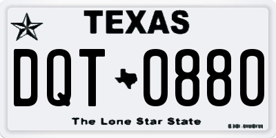 TX license plate DQT0880