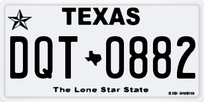 TX license plate DQT0882