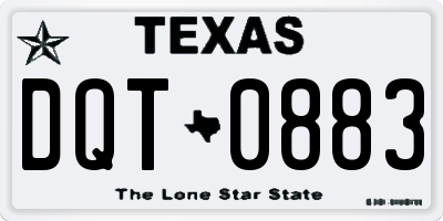TX license plate DQT0883