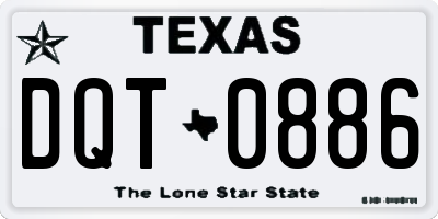 TX license plate DQT0886