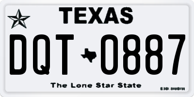TX license plate DQT0887