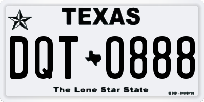 TX license plate DQT0888