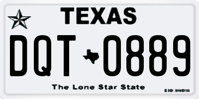 TX license plate DQT0889