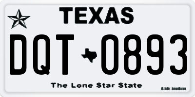 TX license plate DQT0893