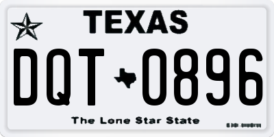 TX license plate DQT0896