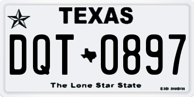 TX license plate DQT0897