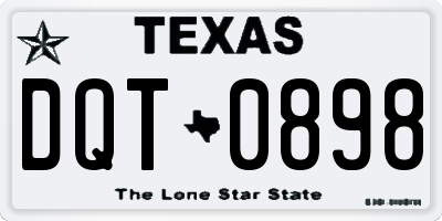 TX license plate DQT0898