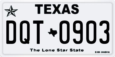 TX license plate DQT0903