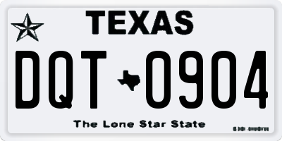 TX license plate DQT0904