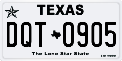 TX license plate DQT0905