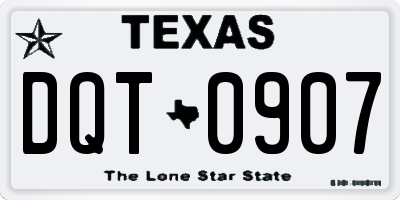 TX license plate DQT0907