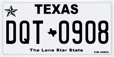 TX license plate DQT0908