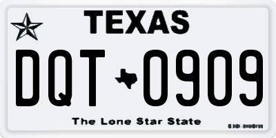 TX license plate DQT0909