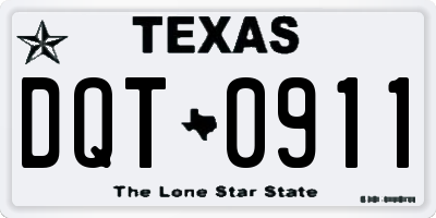 TX license plate DQT0911