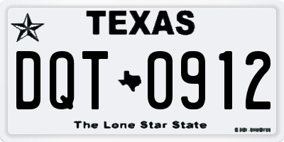 TX license plate DQT0912