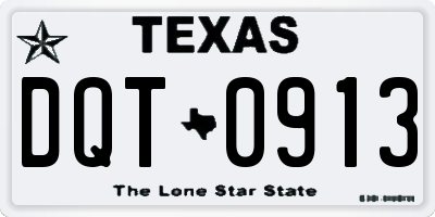 TX license plate DQT0913