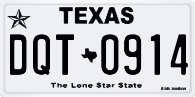 TX license plate DQT0914