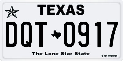 TX license plate DQT0917