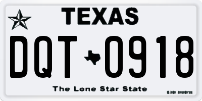 TX license plate DQT0918